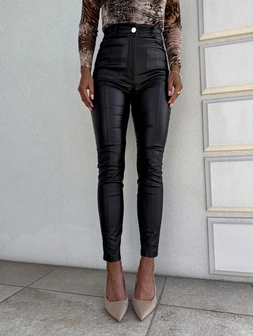 Spodnie woskowane POCKET  - czarne T17225