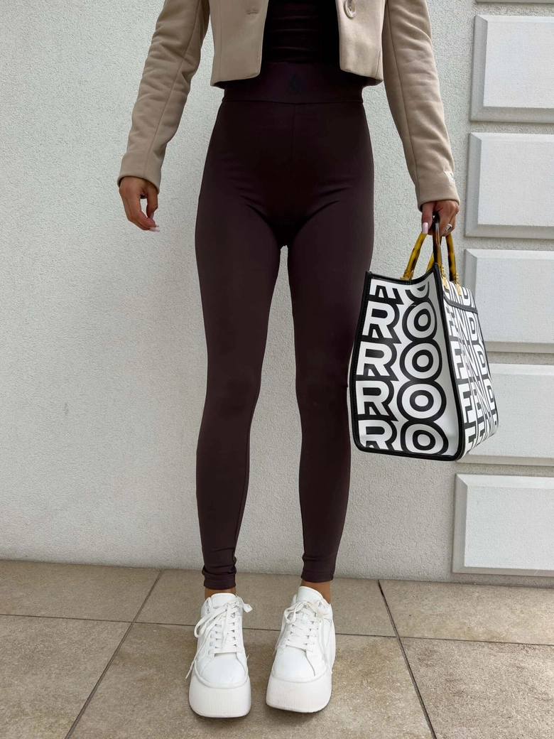 Legginsy GYM - czekoladowe