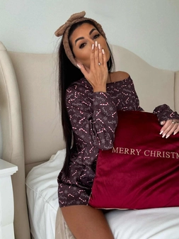 Piżamka CHRISTMAS DOSTĘPNE OD 28.11- czekoladowa