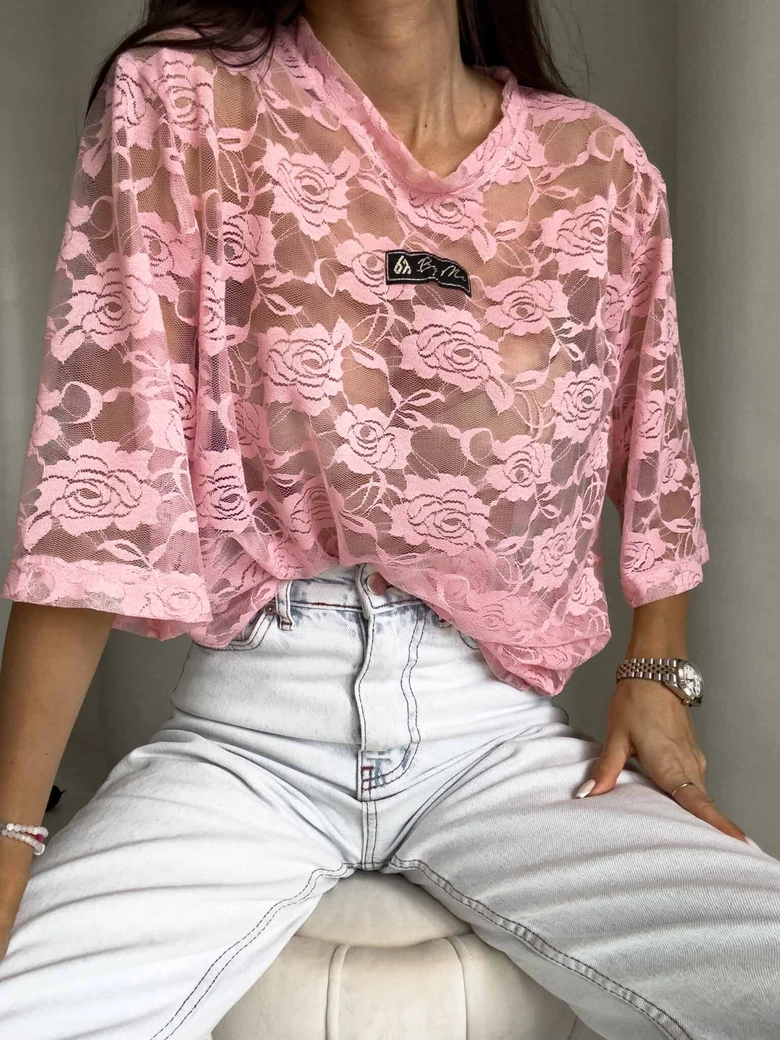 Bluzka MARMARIS II koronka new - pudrowy róż