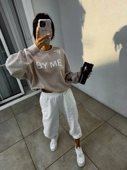 Dekatyzowana bluza DOSE - jasny beż