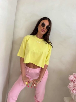 T-shirt pudełkowy ALLO - cytrynowy