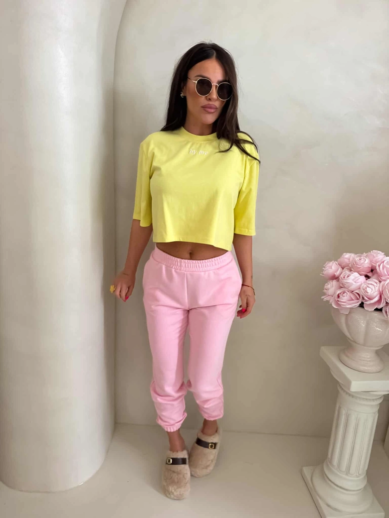 T-shirt pudełkowy ALLO - cytrynowy