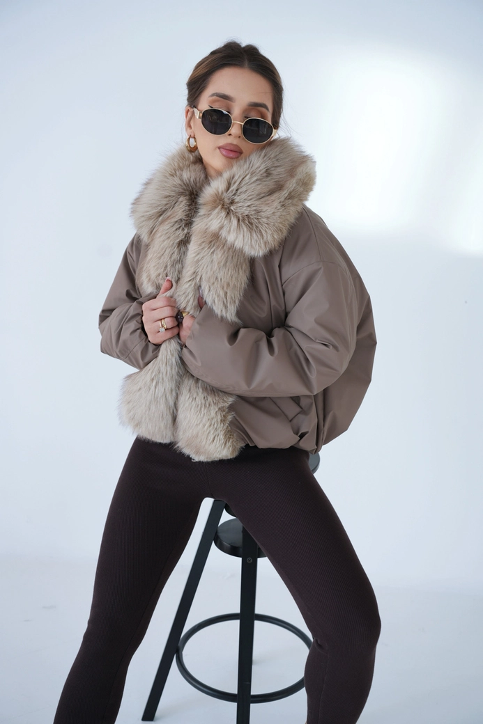 Kurtka damska BG Luxury | cappuccino