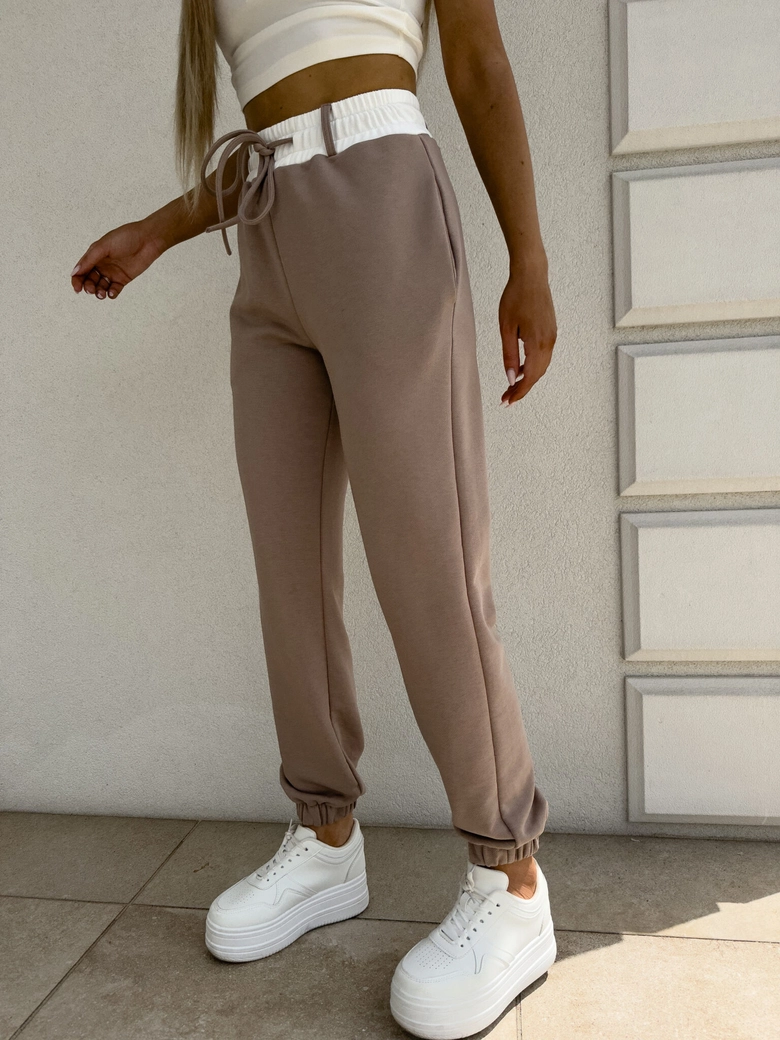 Spodnie DUO COLOR - beżowe T16698