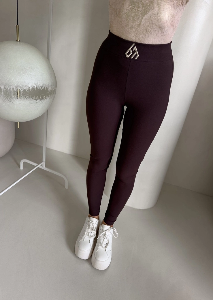 Legginsy FIT logo - czekoladowe