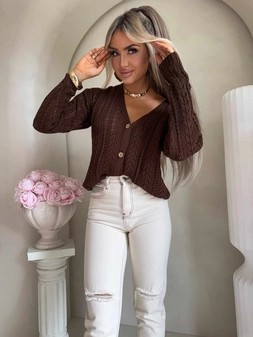 Sweter WOOD – brązowy