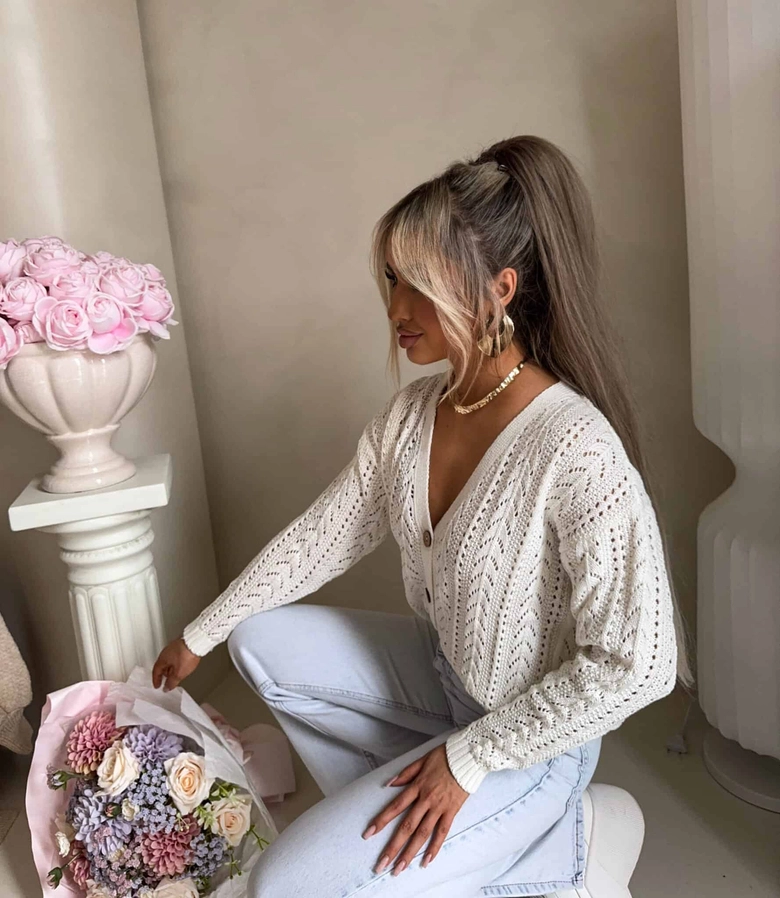 Sweter WOOD – ecru