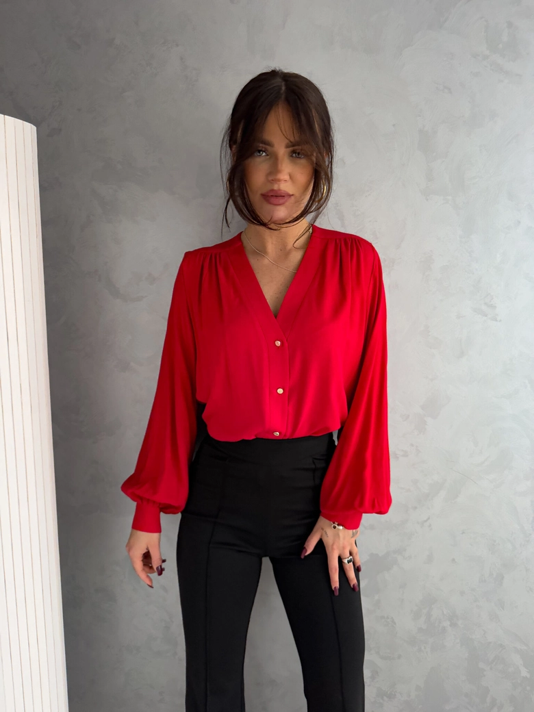 Koszula RUFFLES – czerwona