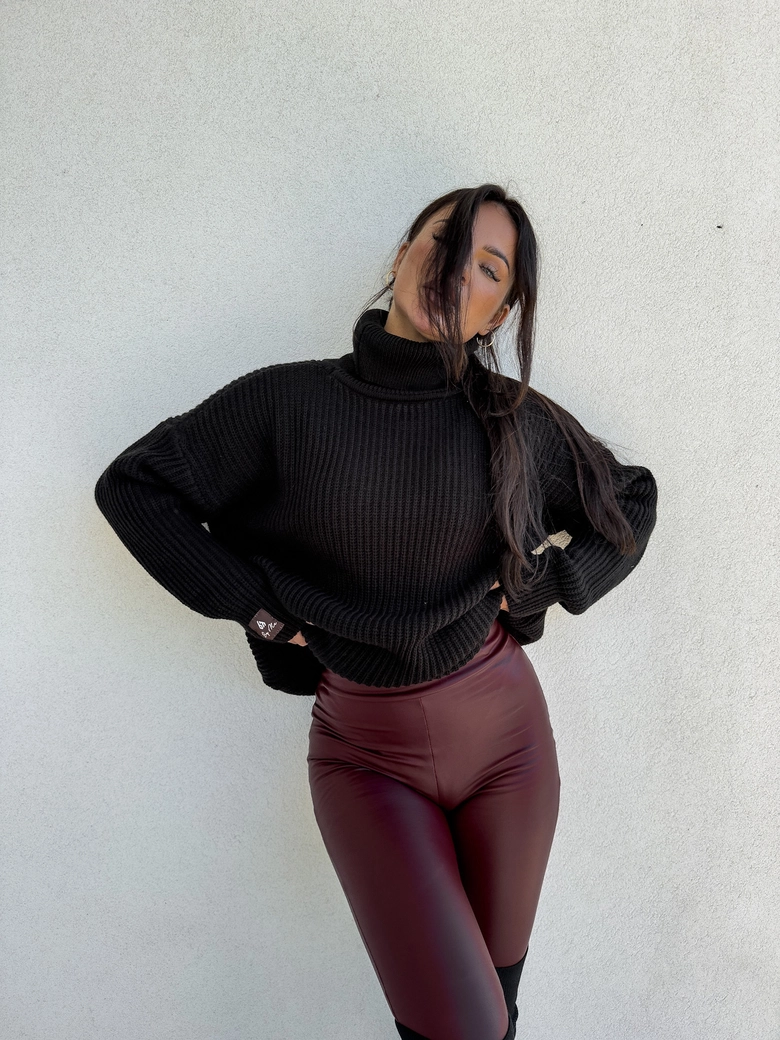 Sweter golf LAVER - czarny DOSTĘPNY OD 18.10.2024r. E17992