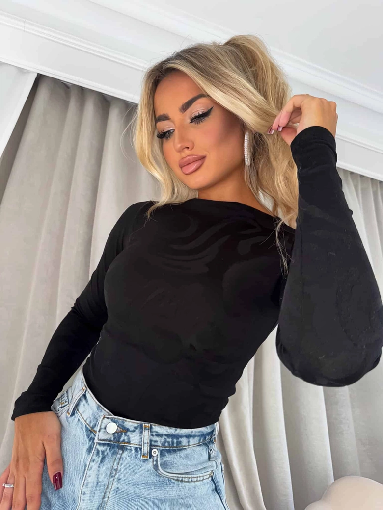 Bluzka SABRINA pianka - czarna