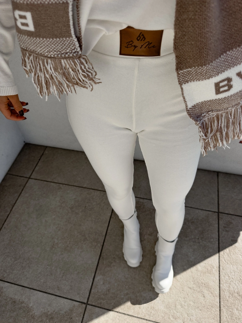 Legginsy COTTON - ecru G17997