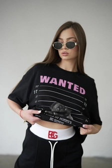 T-Shirt damski BG Pug | czarny C17925