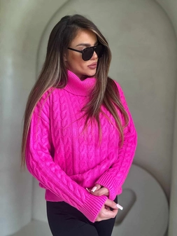 Sweter golf INKO - mocny róż