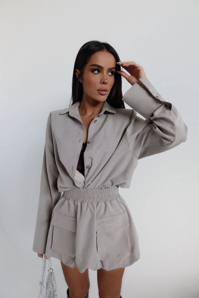 Spódnica VELVET stalowa