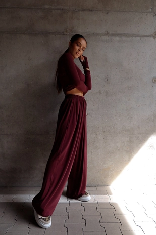 Spodnie SLOUCHIE bordo