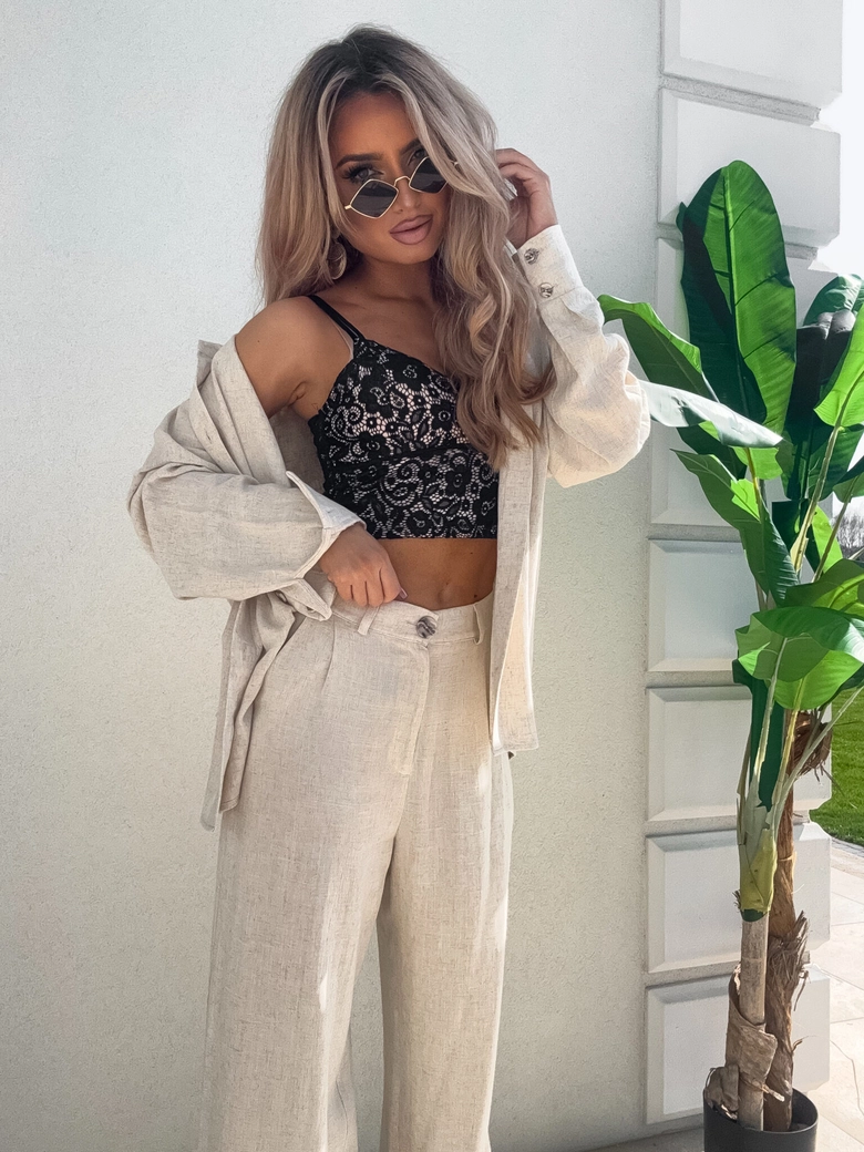 Spodnie SIMPLE natural - jasny beż