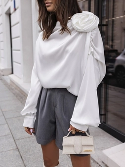 Bluzka z ozdobną aplikacją ecru Maravella C17084