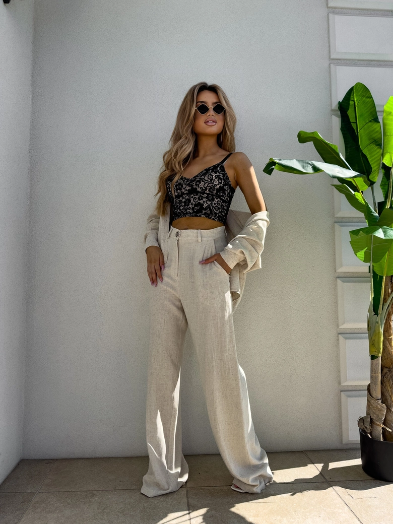 Spodnie SIMPLE natural - jasny beż