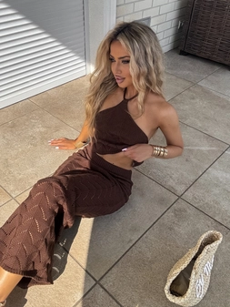 Komplet MARBELLA - czekoladowa