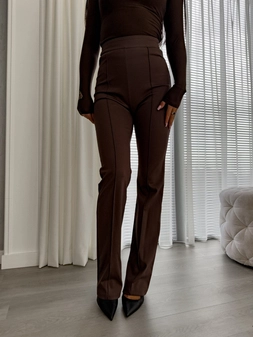 Spodnie DZWONY - czekoladowe T18569