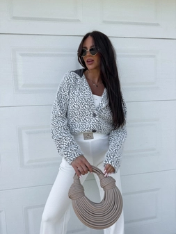 Kurtka MISIO print pantera – szara