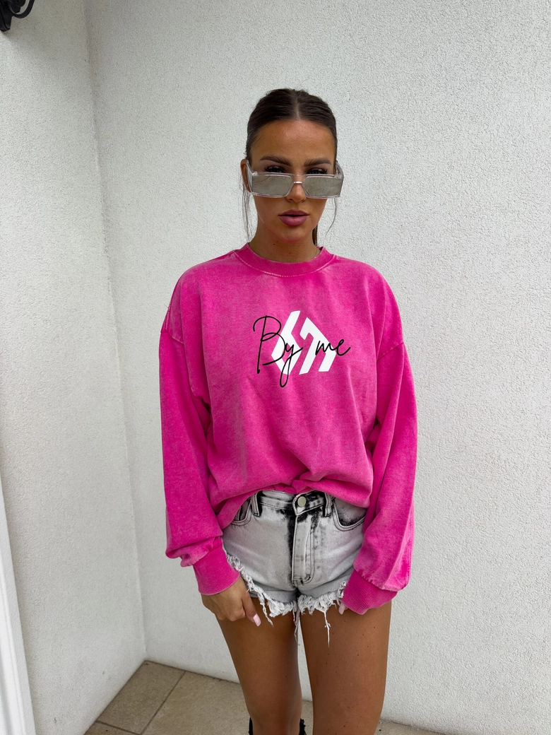 Dekatyzowana bluza MONETTE - różowa