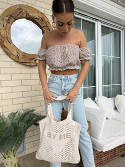 Bluzka Hiszpanka CARLITA - mokka