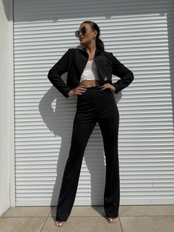 Spodnie DZWONY - czarne T19150