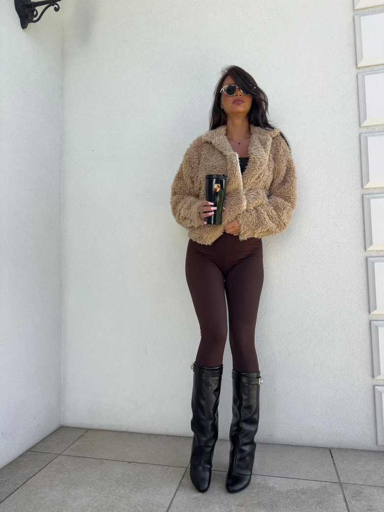 Kurtka futerko ILANIA – beżowa