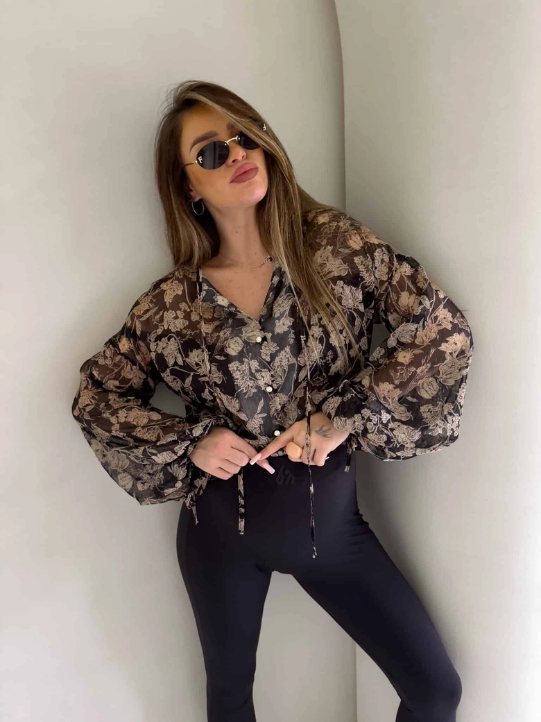 Bluzka LISBONA - flowers