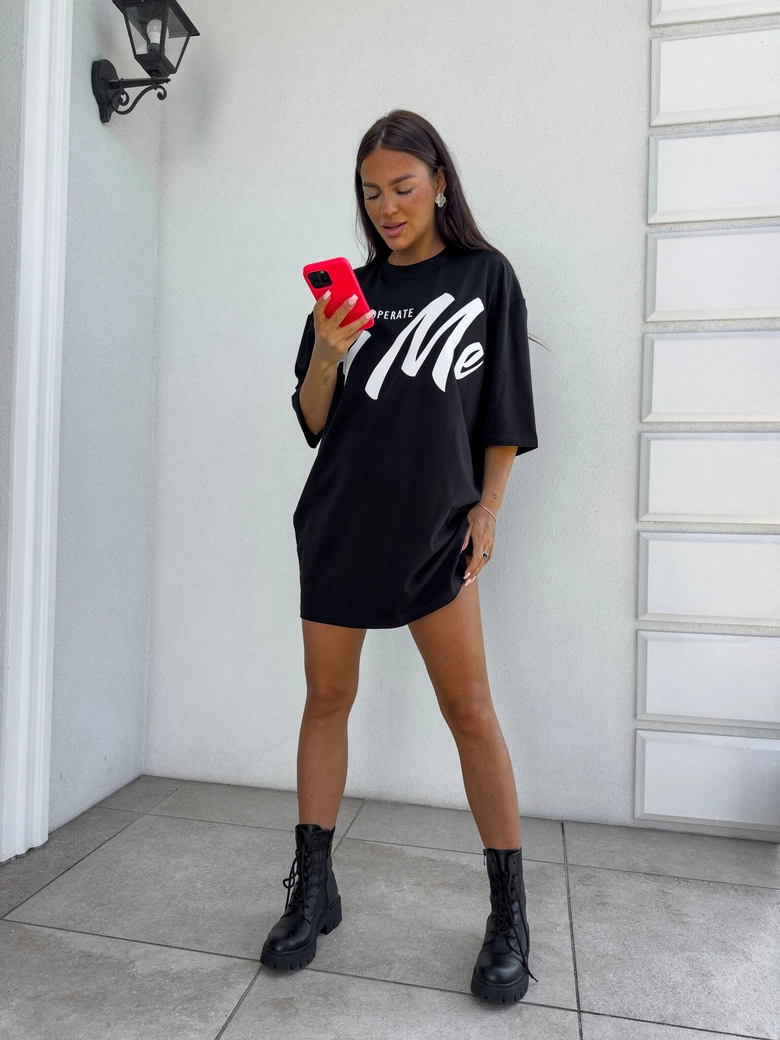 Tuniko sukienka t-shirt COLA - czarna