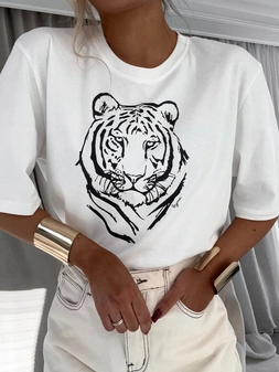 T-shirt TYGRYS - ecru