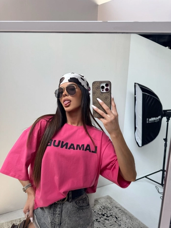 Tshirt NOIR koral/czarny