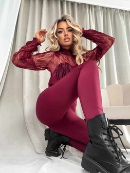 Bluzka FLORAL – bordowa