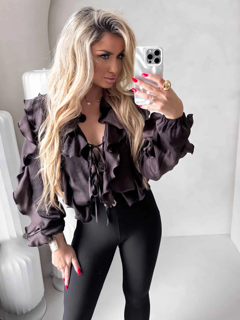 Bluzka COURTNEY - czekoladowa