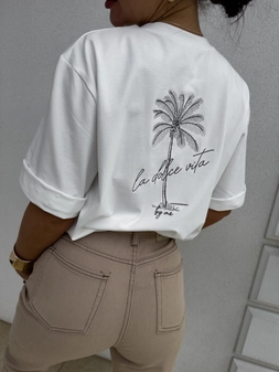 T-shirt PALMS – ecru