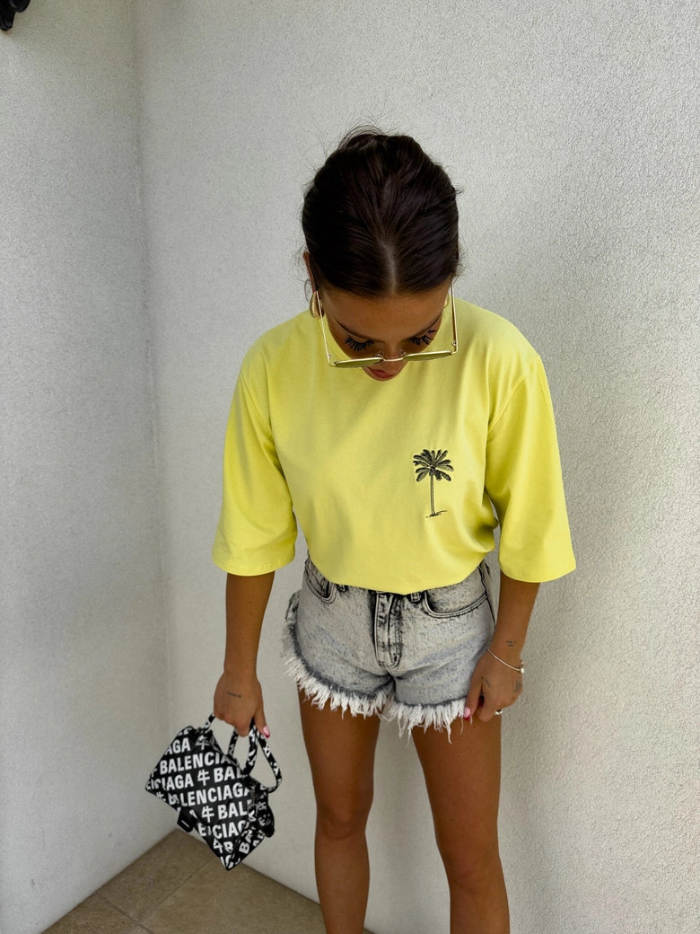 T-shirt PALMS – cytrynowy