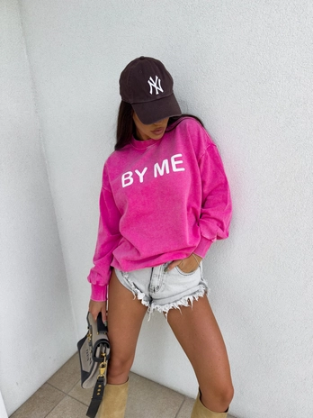 Dekatyzowana bluza DOSE - różowa