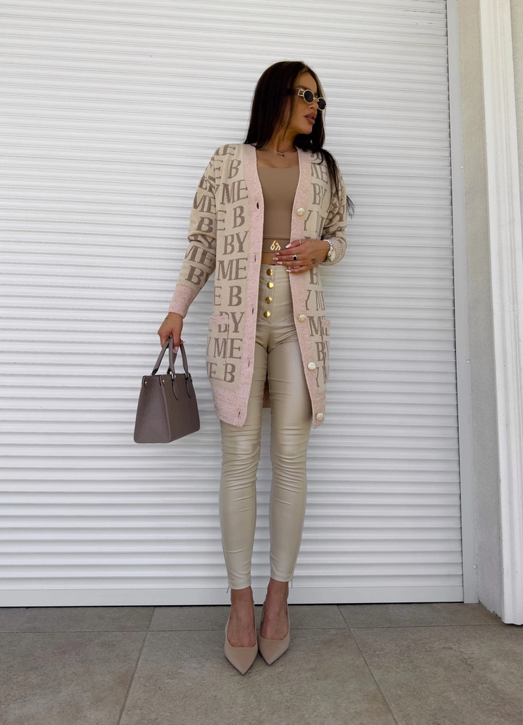 Spodnie woskowane KARL - beżowe