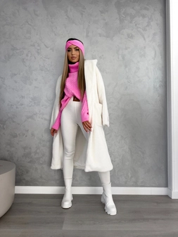 Sweter golf INKO - barbi róż E18282