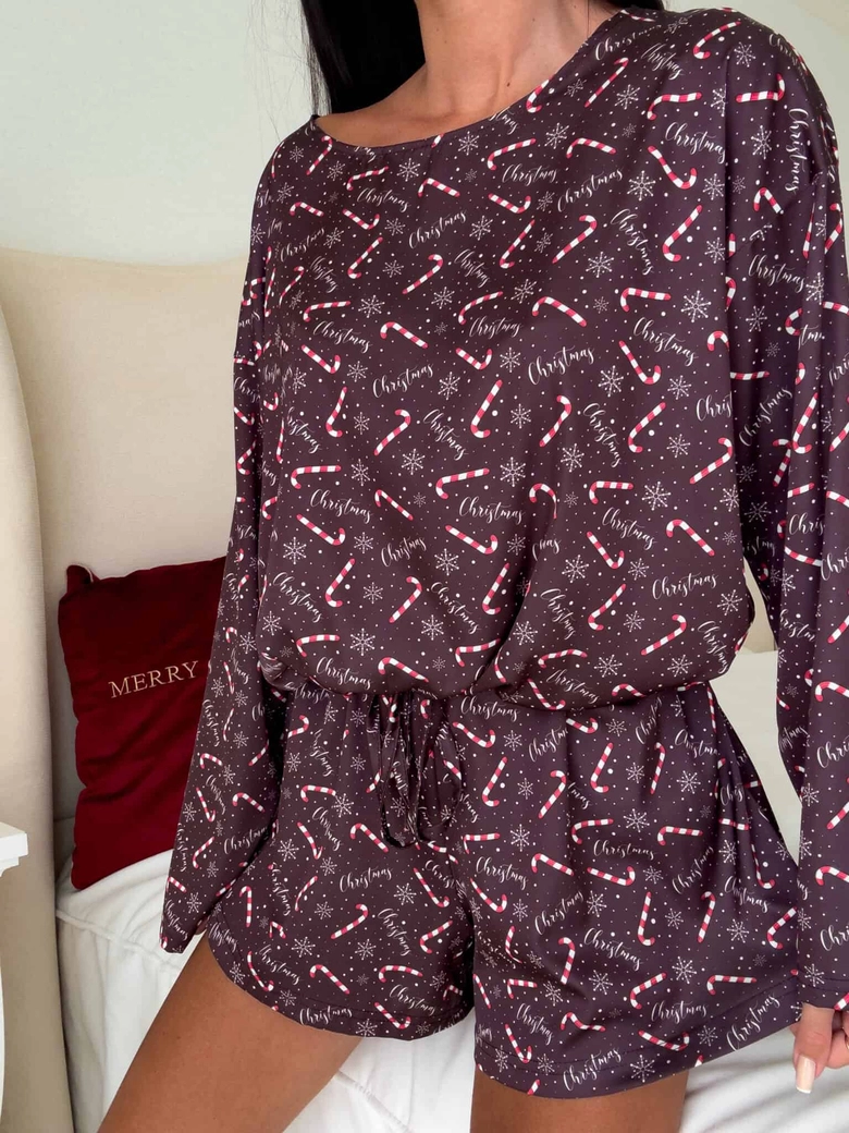 Piżamka CHRISTMAS DOSTĘPNE OD 28.11- czekoladowa