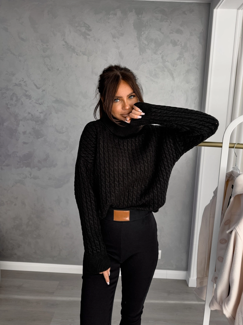 Sweter golf INKO - czarny E18269