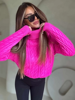 Sweter golf INKO - mocny róż