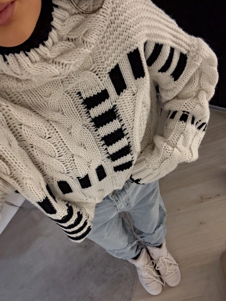 Sweter golf TRAIN – ecru