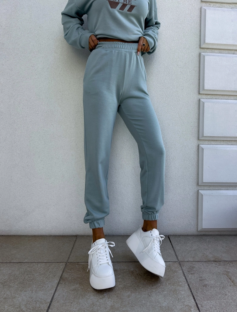 Spodnie dresowe CLASSIC - szałwiowe