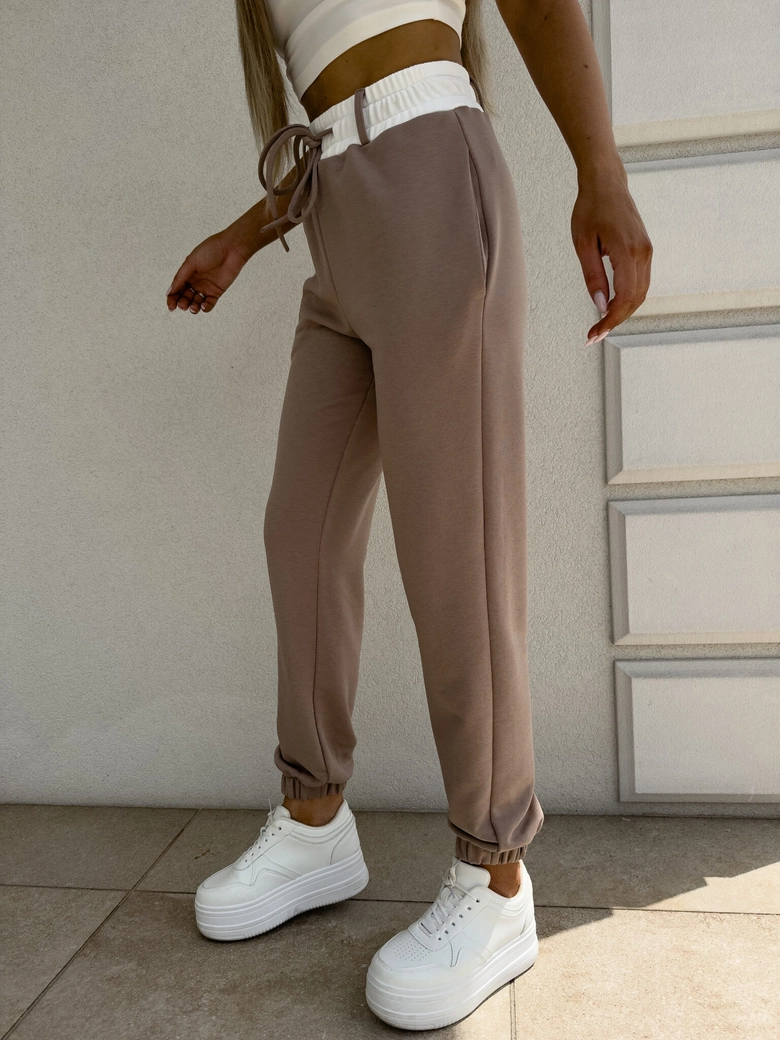 Spodnie DUO COLOR - beżowe T16698