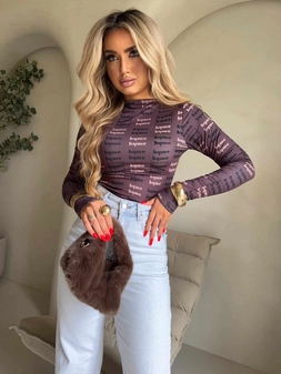 Bluzka SKIN MIU – czekoladowa