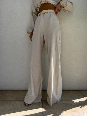 Spodnie SIMPLE natural - szaro-beż