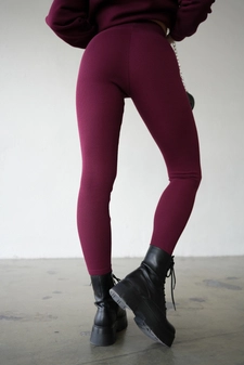 Legginsy damskie BG Glitter | bordowy G18167